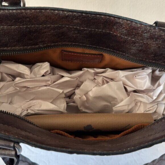 Patricia Nash Zancona Leather Front Tooled Turquoise Shoulder Handbag Xbody - Picture 11 of 12